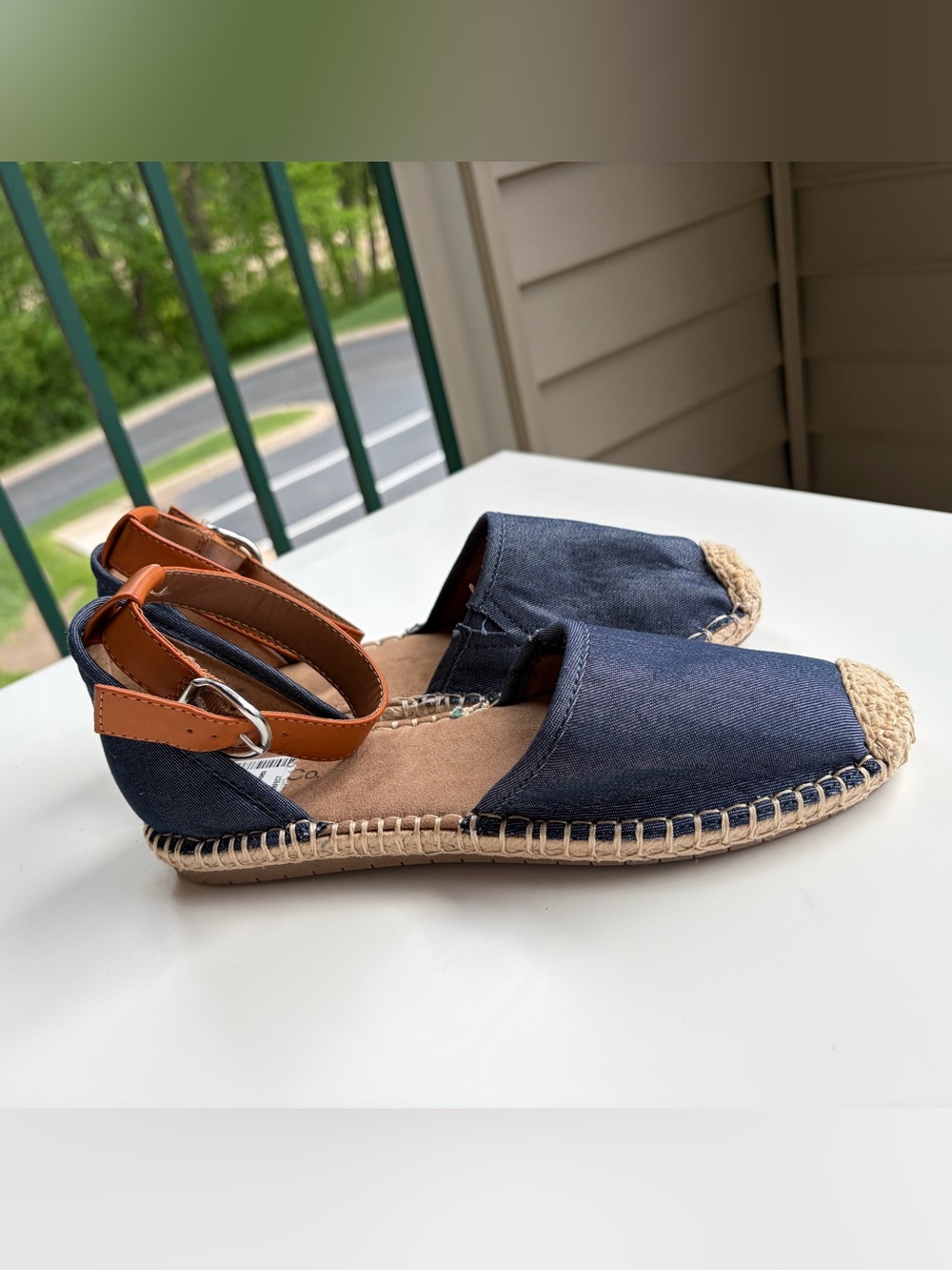 🆕✨🫐 Style&Co NavyBlue Espadrille Flats Strap Ankle Canvas Shoes Size 7.5M Summer - Picture 4 of 16